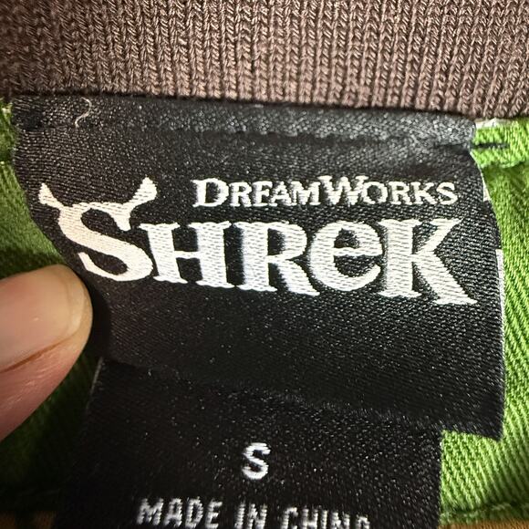 BoxLunch Exclusive DreamWorks Shrek Logo Varsity Jacket – Swamp Onion Print - Picture 4 of 6